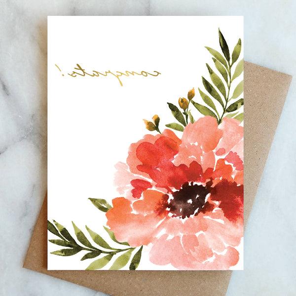 Floral Anemone Congrats Card